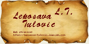 Leposava Tulović vizit kartica